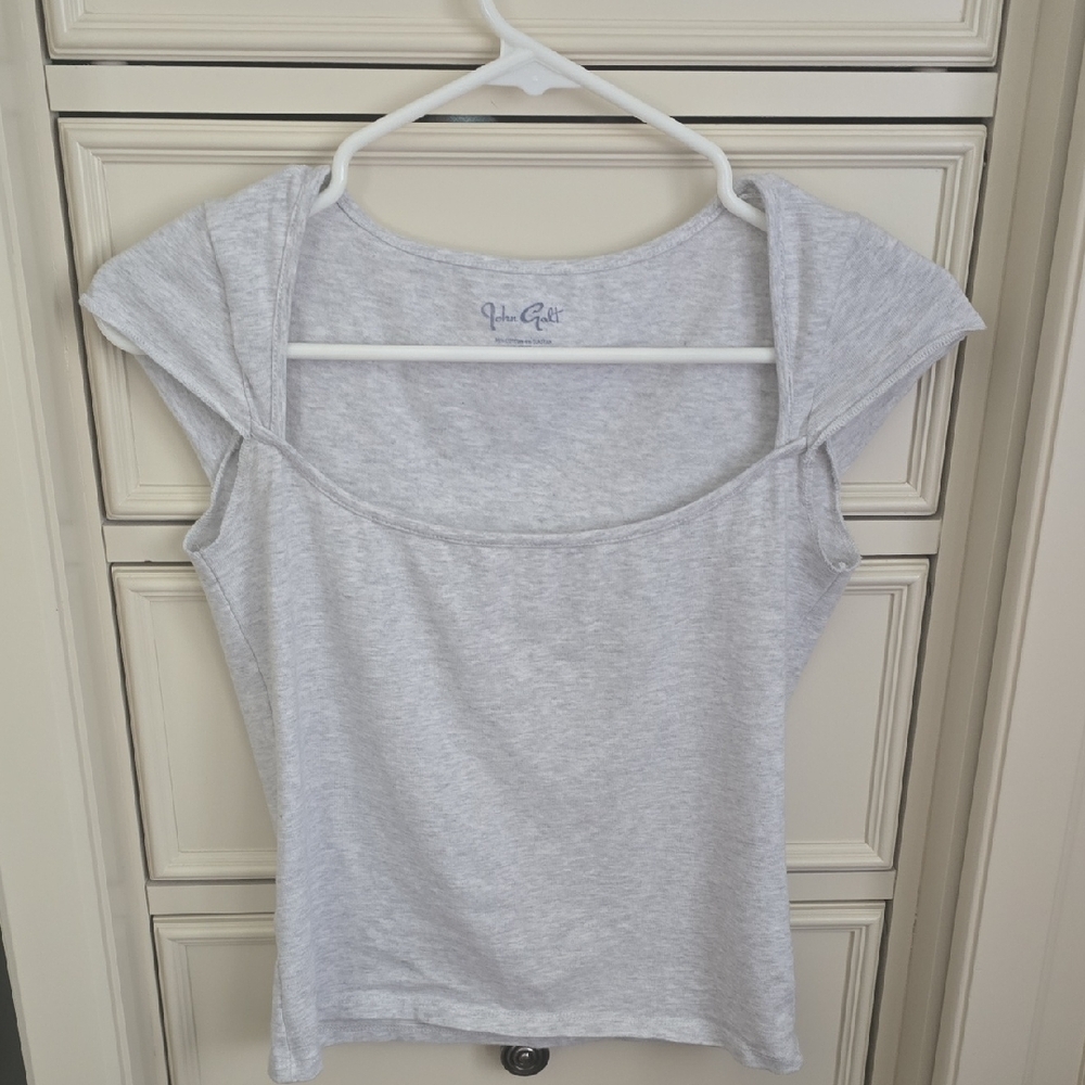 Brandy Melville Gray Fitted Short Sleeve Tee